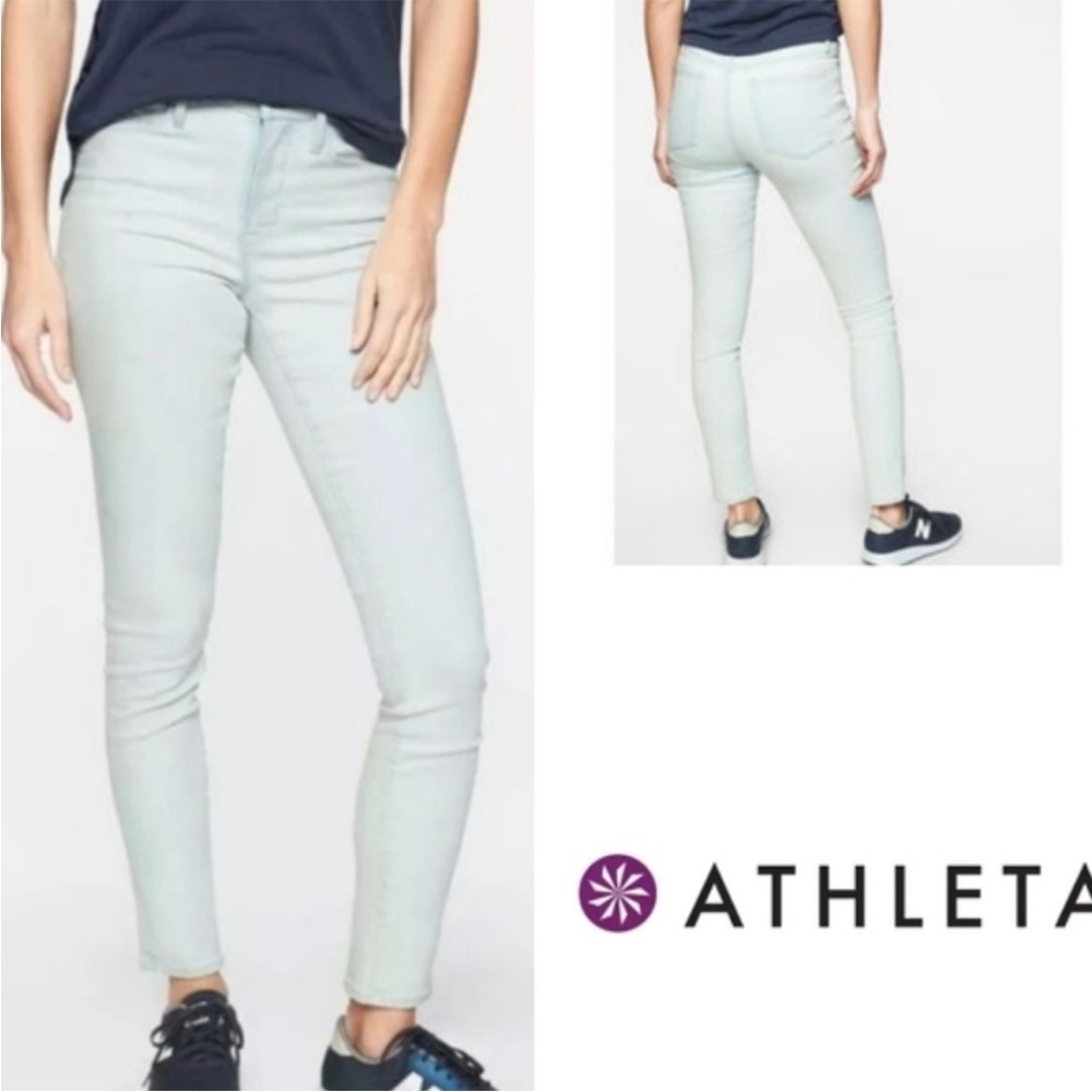Athleta Women's Soft Blue Sculptek Skinny Jeans Sz 12 EUC